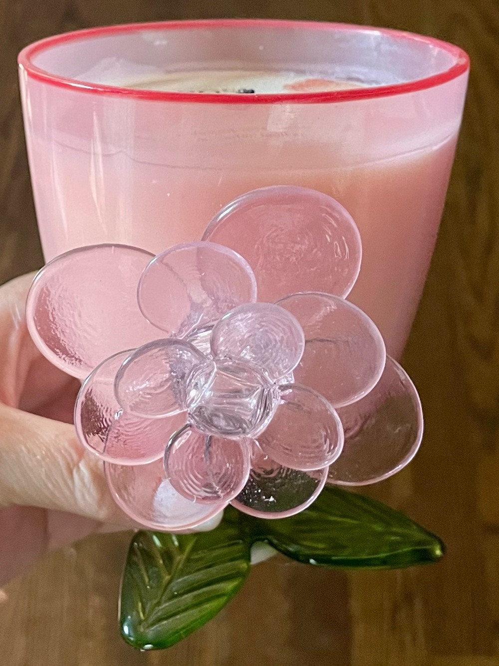 Anthropologie Rose and Oud Glass Rosette Pink Candle